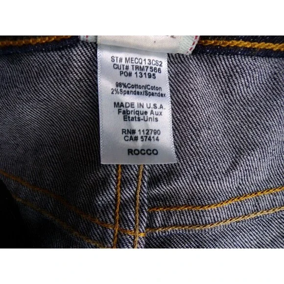 New True Religion Mens Rocco Jeans Relaxed Skinny Jeans Dark Rinse Blue 31x34